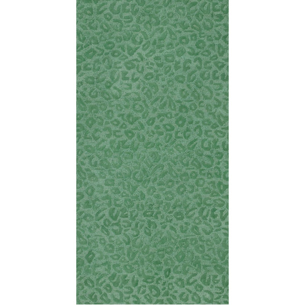 CompanyC Leopardess Jade Green HandTufted Responsible Wool Rug Wayfair